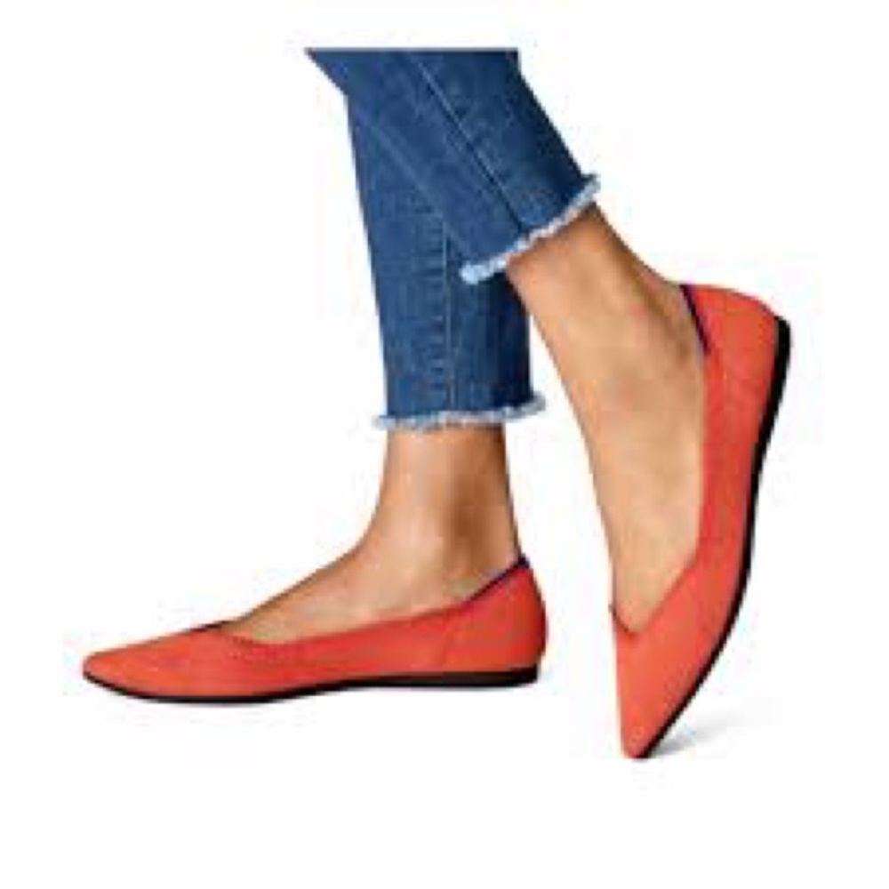 Rothy’s persimmon orange point flats 9.5